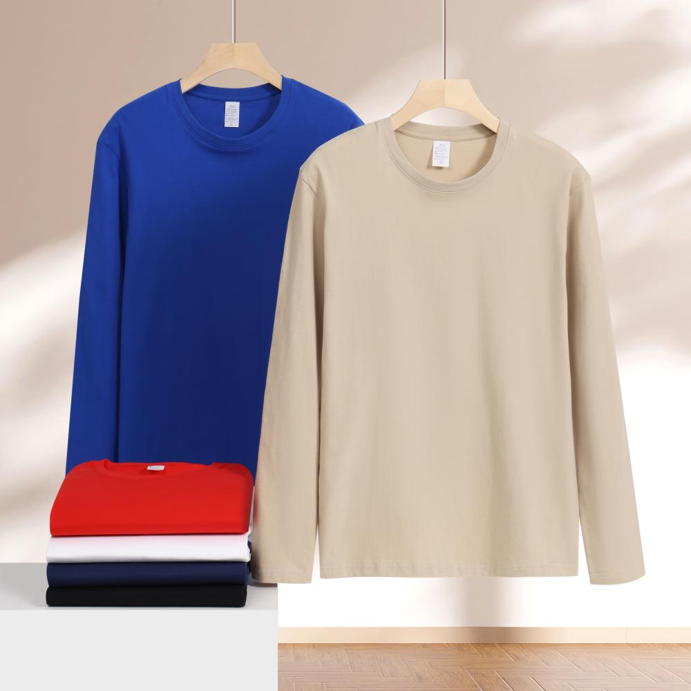 Unisex 100% Cotton Crew Neck Long Sleeve T-Shirt Featured in 6 Colors JX-M707