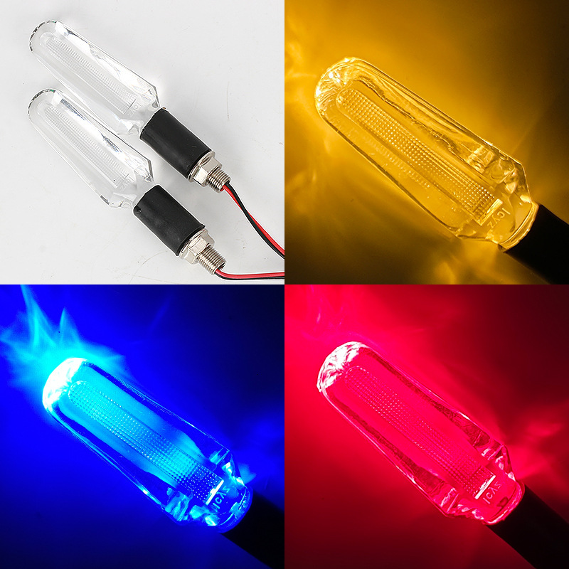 LED Crystal Turn Signal Motorcycle Electric Vehicle Modified Light 12V Universal