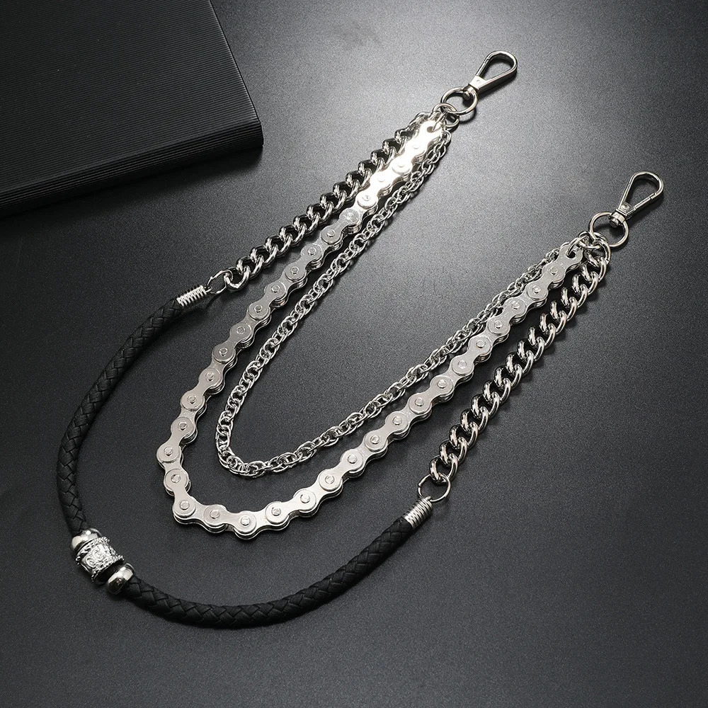 Europe and America selling item Punk Style leather Bicycle chain jeansmultilayer Accesso ries 251024