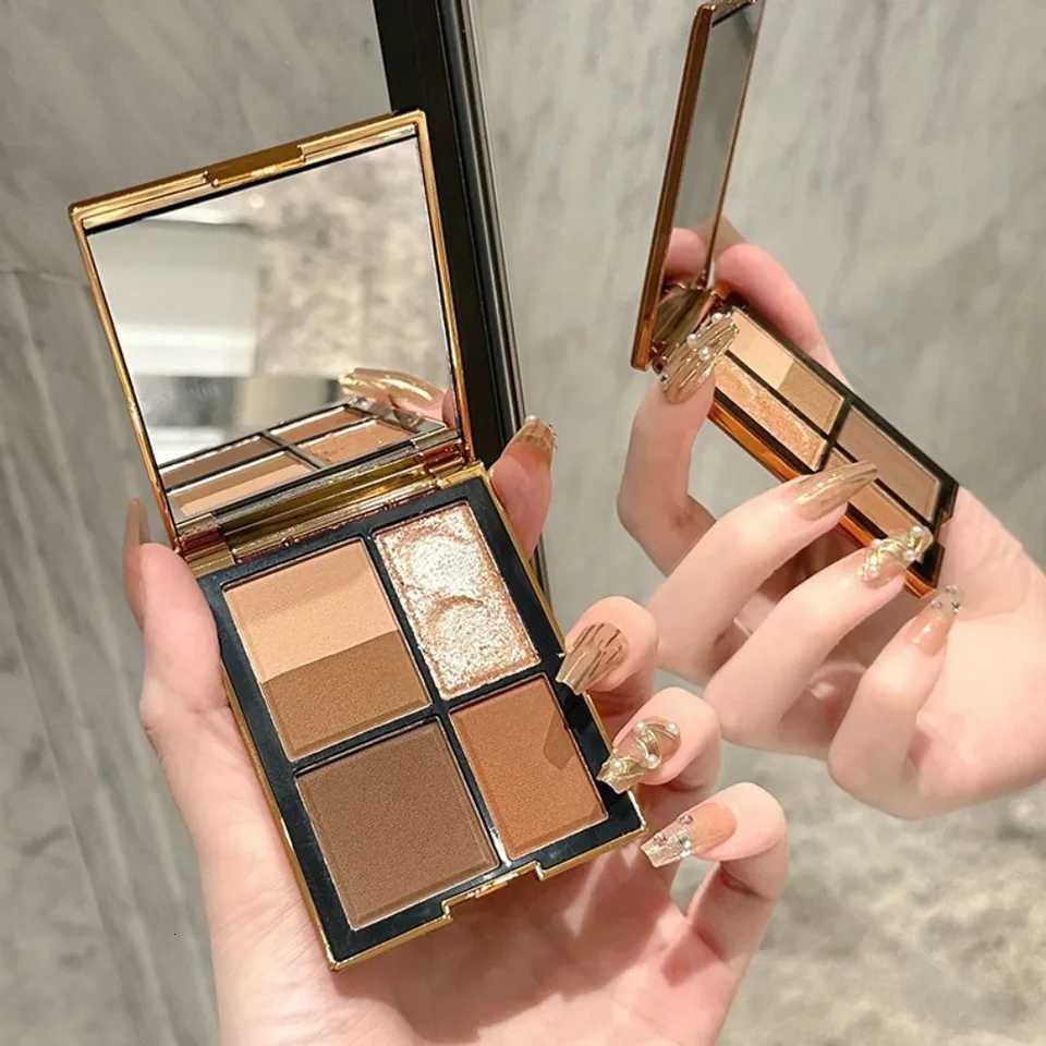 5 Colors Portable Eyeshadow Tray Chocolate Earth Brown Light Sparkle Pearl Matte High Gloss Lightweight PocketFriendly MakeupXJ251027