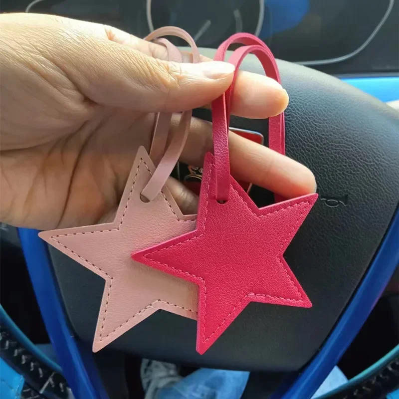 Star PU Leather Tassels Keychain Charms Tassels Fivepointed Star Tassels for Jewelry Making Key Chain DIY Craft Accessories 251021