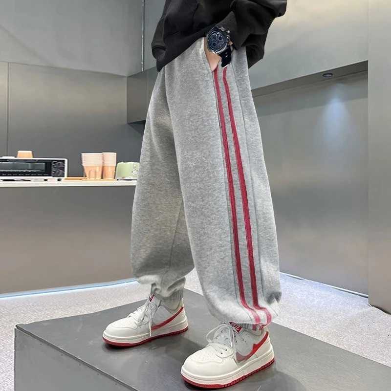 Boys Cotton Casual Pants Kids Grey Trousers Sweatpants Outdoor Clothes for Children Boys Clothing 10 To 14 Years 2025 NewT251027