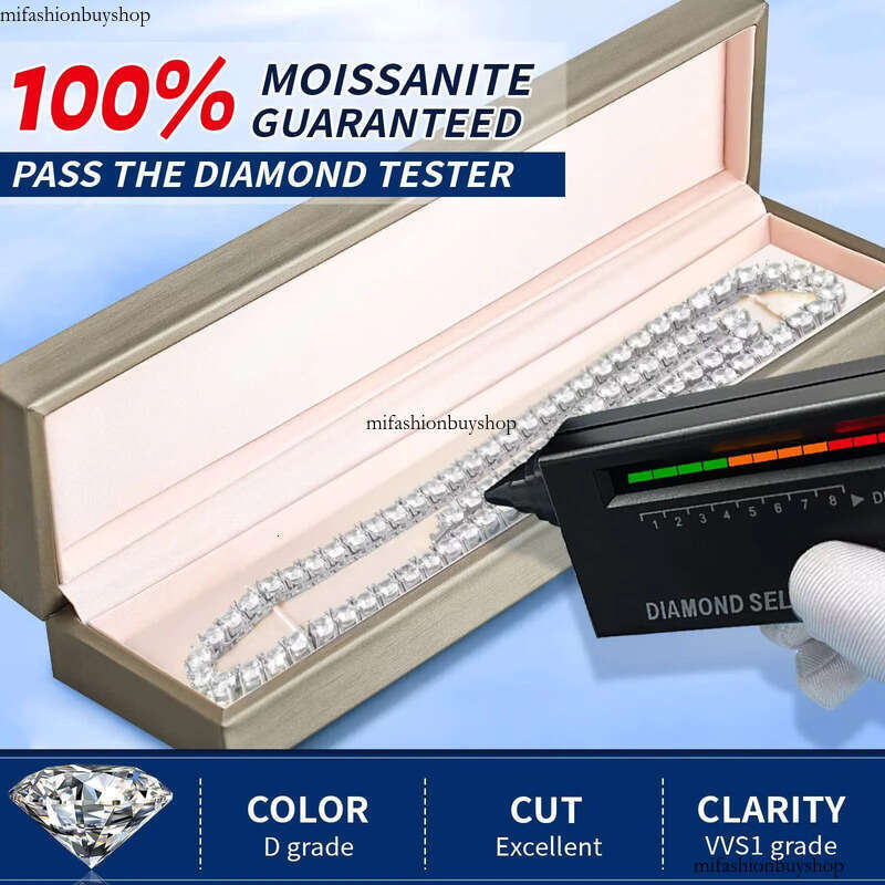 Source Manufacturer Sterling Sier Jewellery Tennis Moissanite Chain