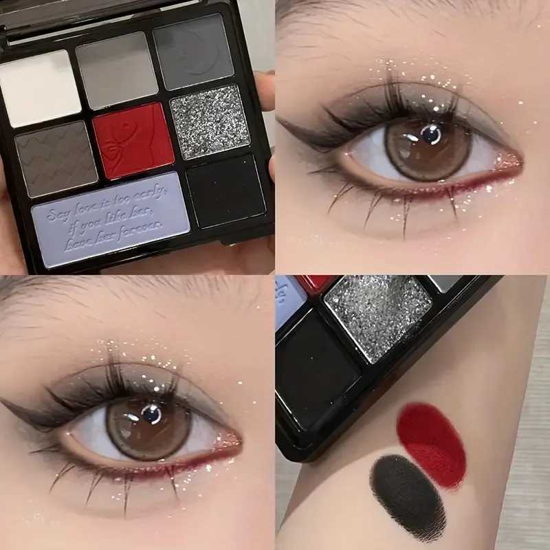 Dark Retro Eyeshadow Palette Rich Color Wild rose Eyeshadow Matte Pearl Gothic Black and Red Contrast Smoky Eyeshadow PaletteXJ251027