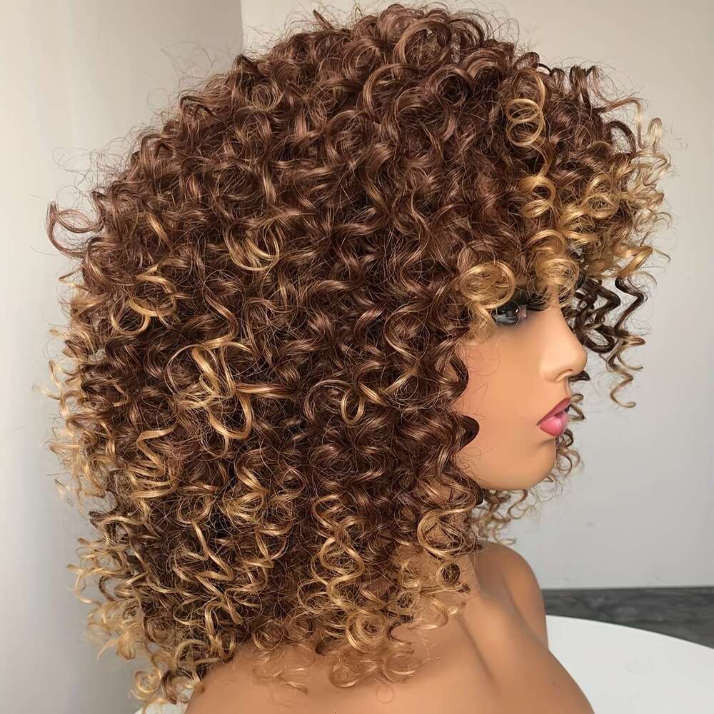 Women's Kinky Afro With Bangs Heat Resistant Synthetic Hair, Natural Look & Easy Maintenance, Beginner Friendly Everyday, Parties, Halloween, Cos