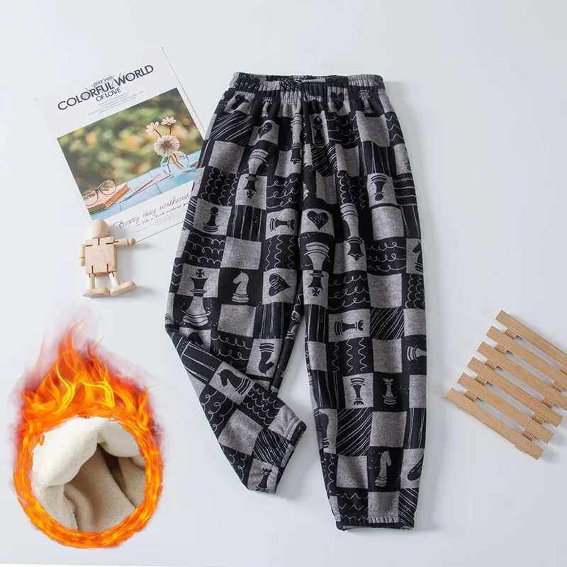 Winter Childrens Casual Pants with Fleece for Boys and Girls Sports Pants for Children Extra Thick and Warm for Outdoor WearT251027