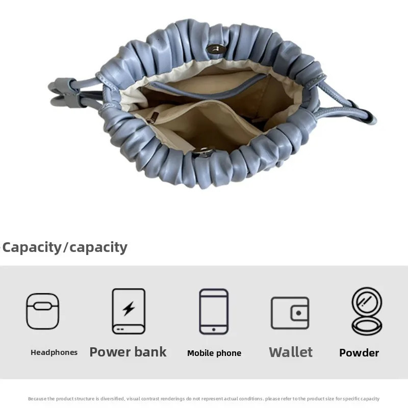 Womens Shoulder Crossbody Bag Summer Soft PU Pleated Mini Bag Versatile Fashion Candy Color Small Square Bag 251027