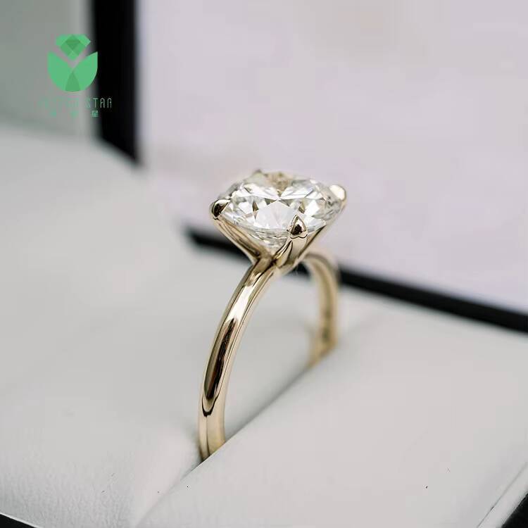 Fine Jewelry 18k Solitaire Diamond Ring Round Shape Lab Grown Diamond Rings Band PT950 Halo Engagement Ring Diamond HPHT CVD