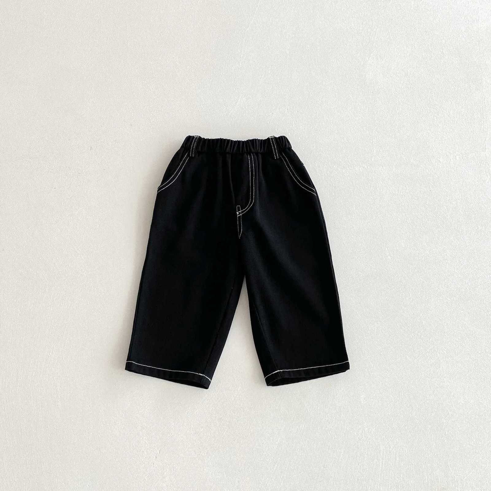 Solid Color Baby Boys Casual Pants Fashion Versatile Girls Jeans Kids Clothes 2025 Autumn New Children Loose Denim TrousersT251027