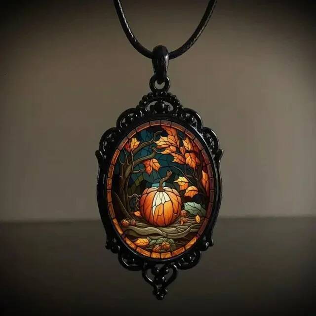 Gothic Pumpkin Mystery Wizard Vampire Bat Necklace Halloween Jewelry Accessorie Gift Witch Rope Chain Choker