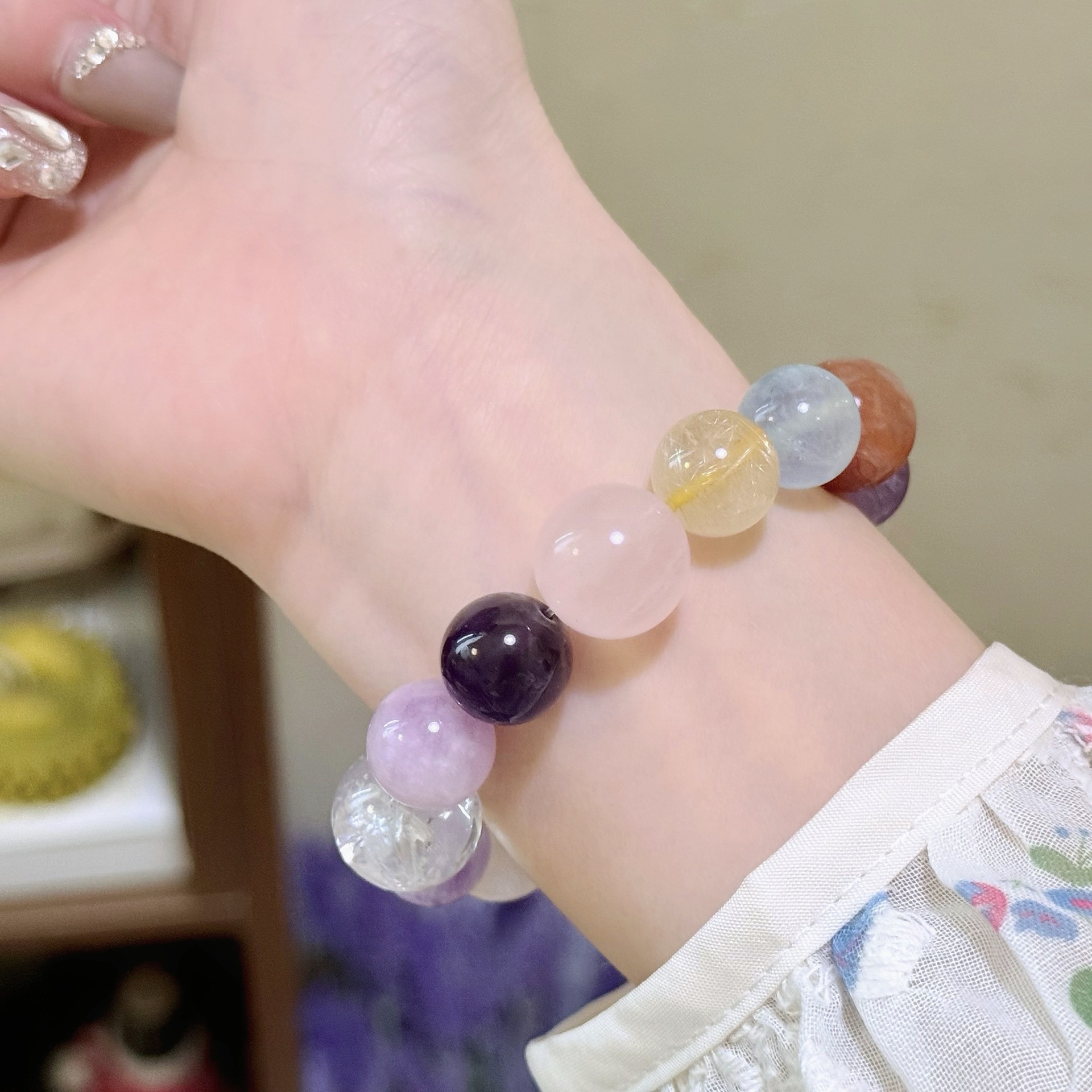 Elegant Dreamy Multi-beaded Crystal Necklace