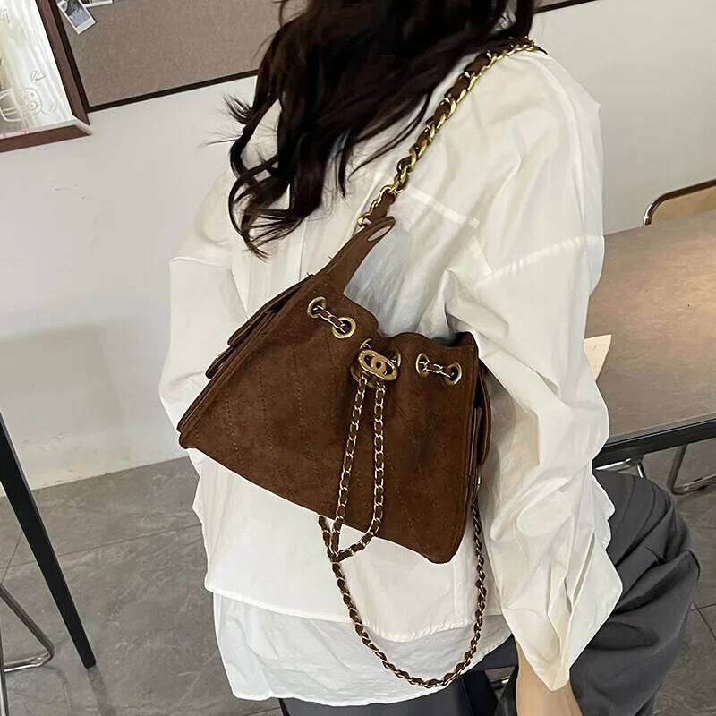 Trendy 2025 Women's Bag - Vintage Deer Skin Leather Tote, Convertible Crossbody/Shoulder/Handheld, Spacious Bucket Design