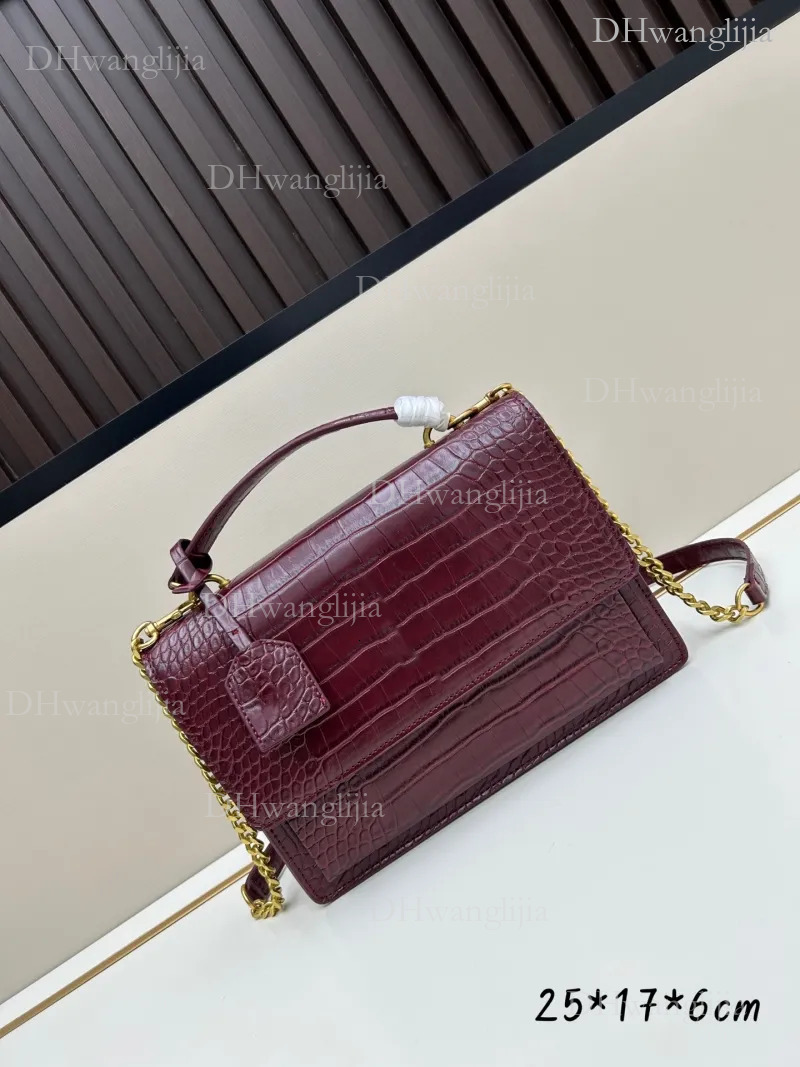 DHGM High quality fashion designer pleated Clamshell chain tote Classic Sunset Beautiful ladies organ bag