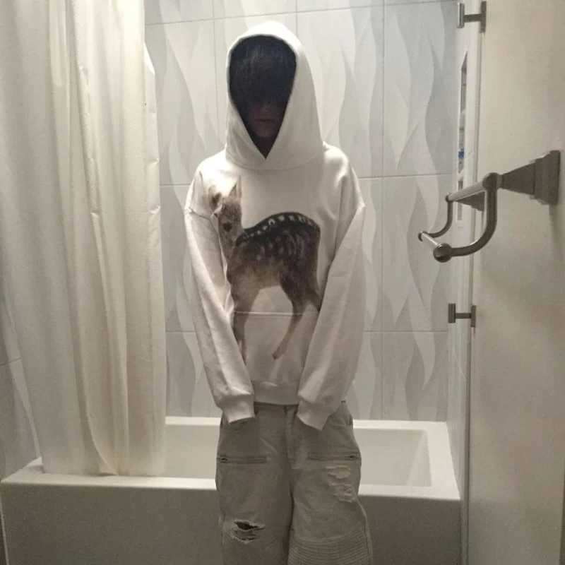 Y2K Vintage Deer Pure White Hoodies Women Fabric Sweatshirt Men Women Fashion Simple Streetwear Unisex Oversized Hoodie Clothing W251027