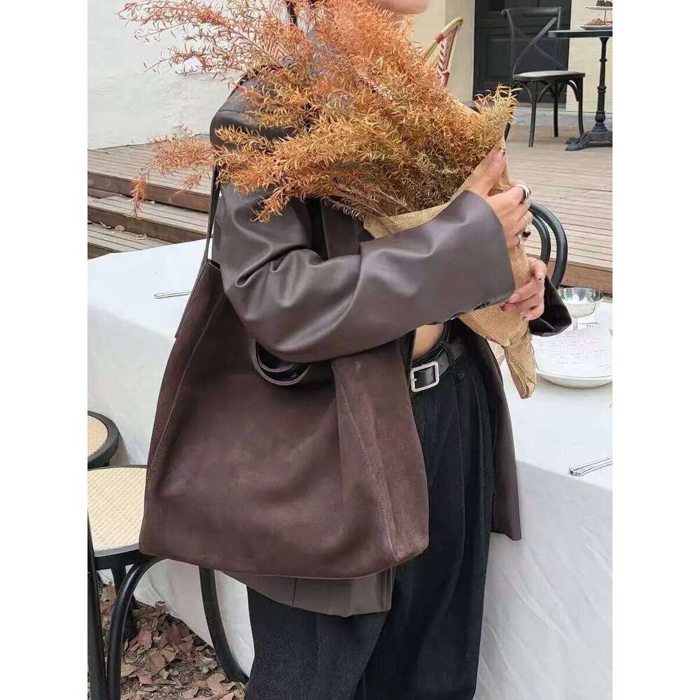 Customized for Individuals Large Capacity Winter Tote High Class Matte Suede Wool Women Handbag Coffee Kakhi Travel Shoulder Bag