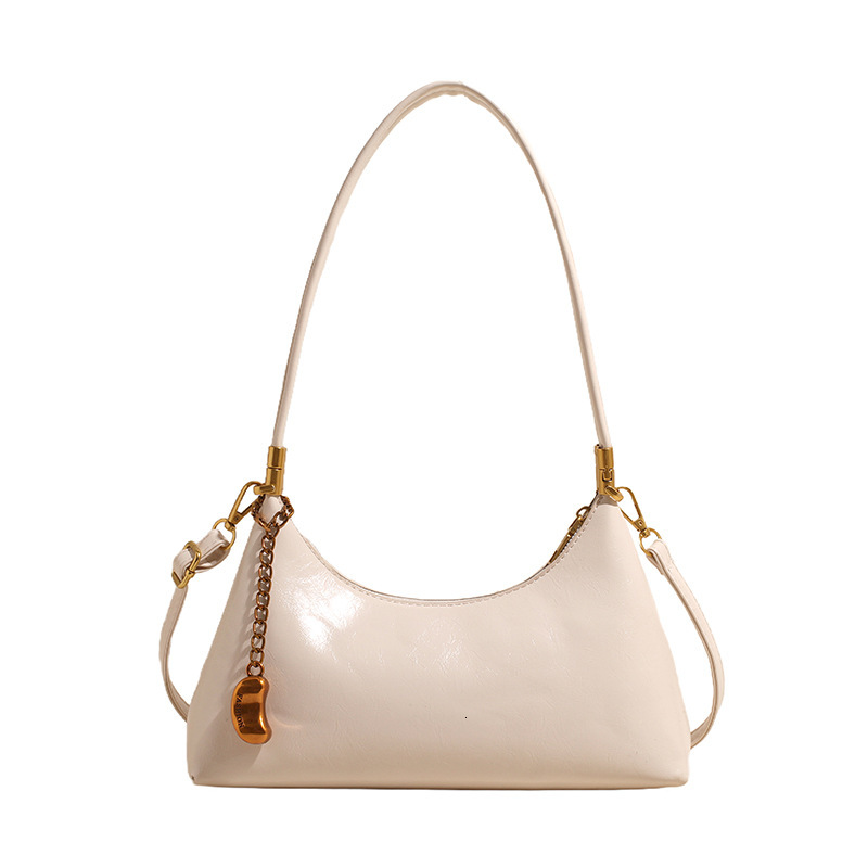 Free shipping designer bag French Niche Crescent Bag Oil Wax Leather Underarm Bag for Women New Design Sense Single Shoulder Crossbody Bag