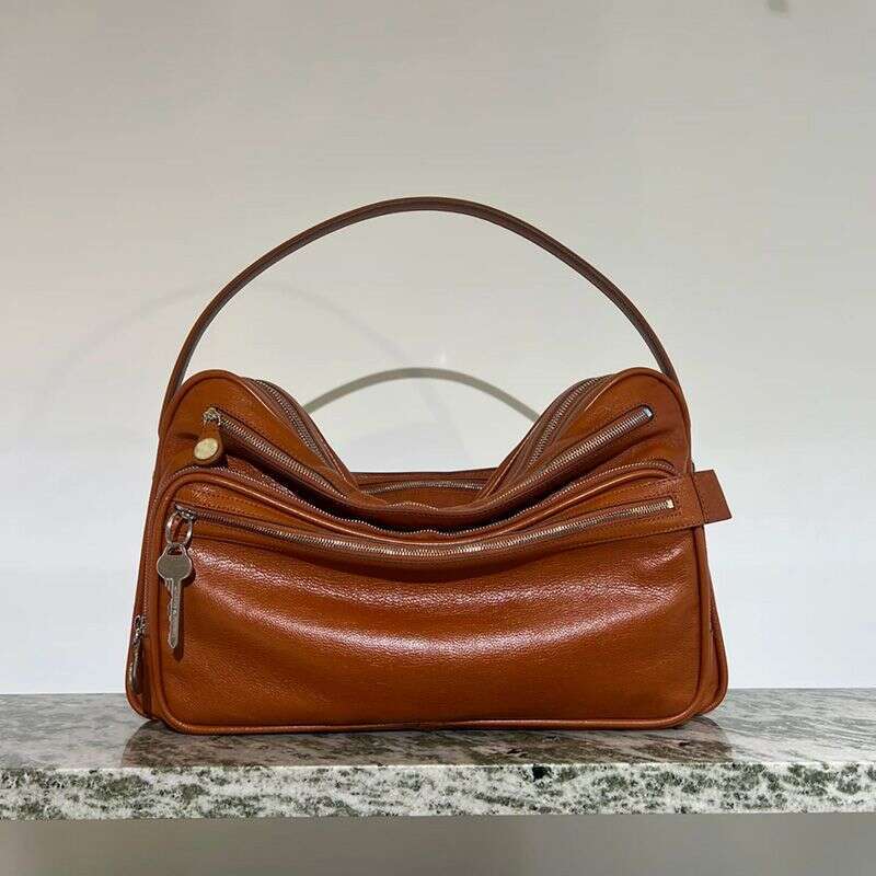 Designer Bag Tote Bag Shoulder Bag New Genuine Leather Multi Compartment Zipper Handbag Key Pendant Underarm Motorcycle Fashion Single Shoulder Crossb