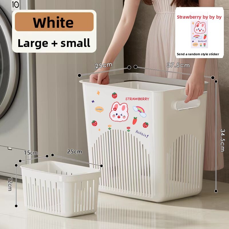 Household Partitioned Multi-layer Clothes Underwear Bathroom Large Dirty Laundry Storage Basket