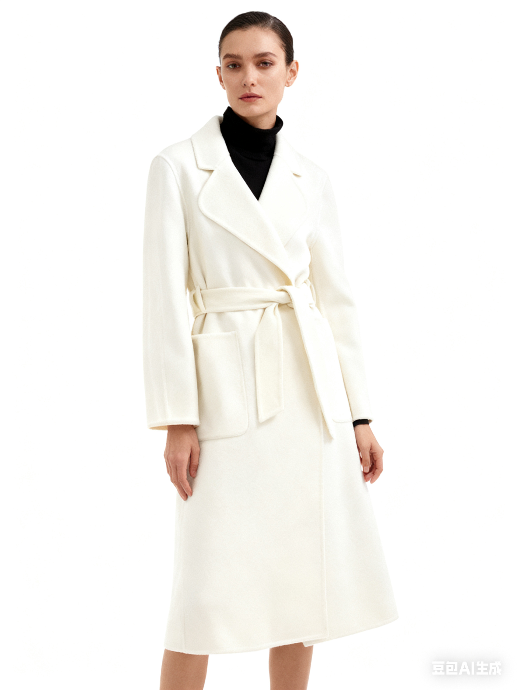 Women's Long Double-Faced Cashmere Coat - 2025 Autumn/Winter New Style, Loose Woolen Outerwear, Factory Customization & Cross-Border Wholesale