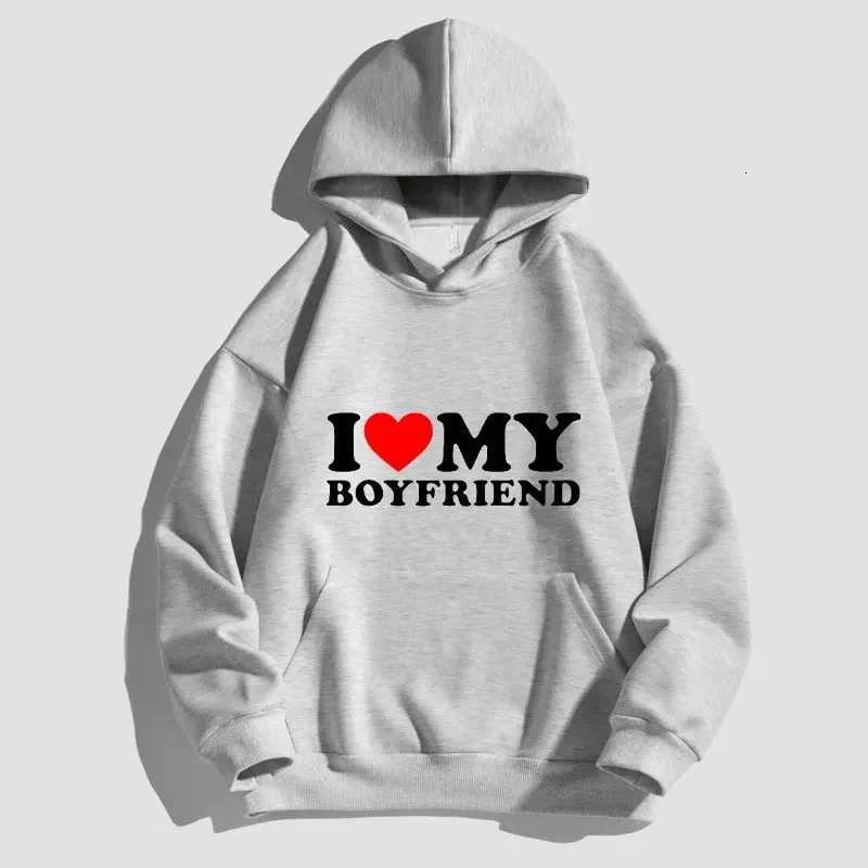 I LOVE MY GIRLFRIEND Print Unisex Hoodie Y2K Sweatshirt for WomensMens Hoodies Sweatshirts Solid Hoodies Slow jogging clothes W251027