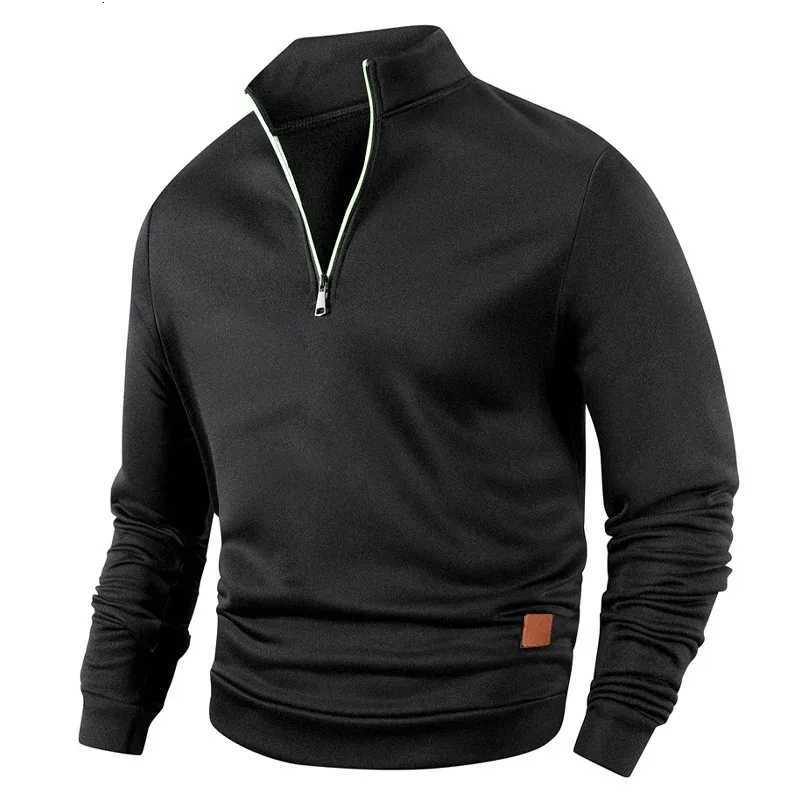 Animal Game Mens Half Zipper Sweatshirts Long Sleeve Solid Pullover Turtleneck Streetwear Warm Jacket Sport Coats Outerwear W251027