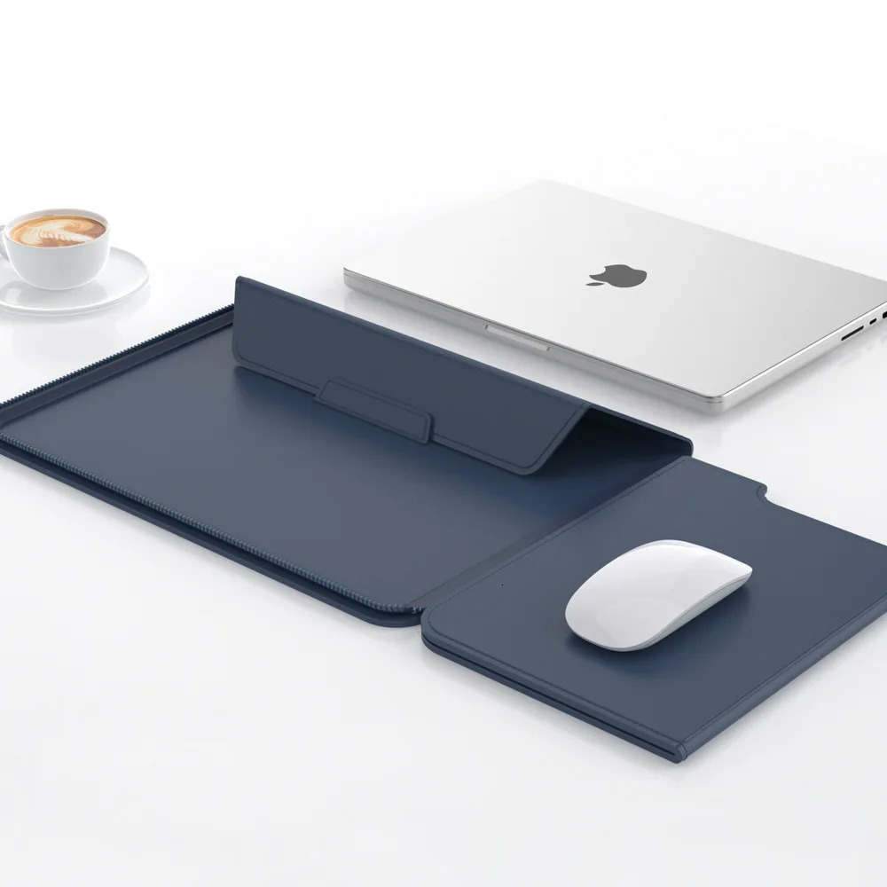Leather Laptop Bag Waterproof Dustproof Laptop Sleeve with Notebook Stand Holder Mouse Pad for 1314inch HP Dell 251027
