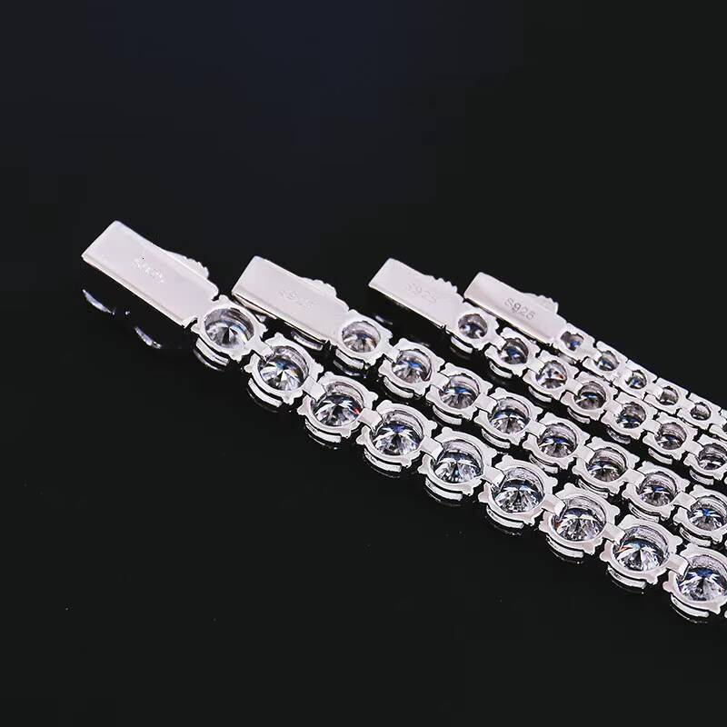 Fine Jewelry Tennis Chain Pass Diamond Tester Round Cut VVS Moissanite Stone Tennis Necklace 925 Sterling Silver Moissanite