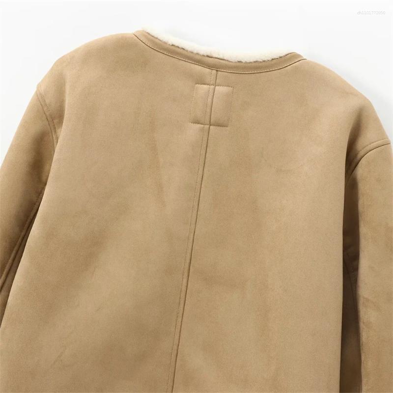 Women's Jackets Autumn Xiaoxiangfeng Mingyuan Style Gold Button Decoration Double Sided Long Sleeved Jacket Coat