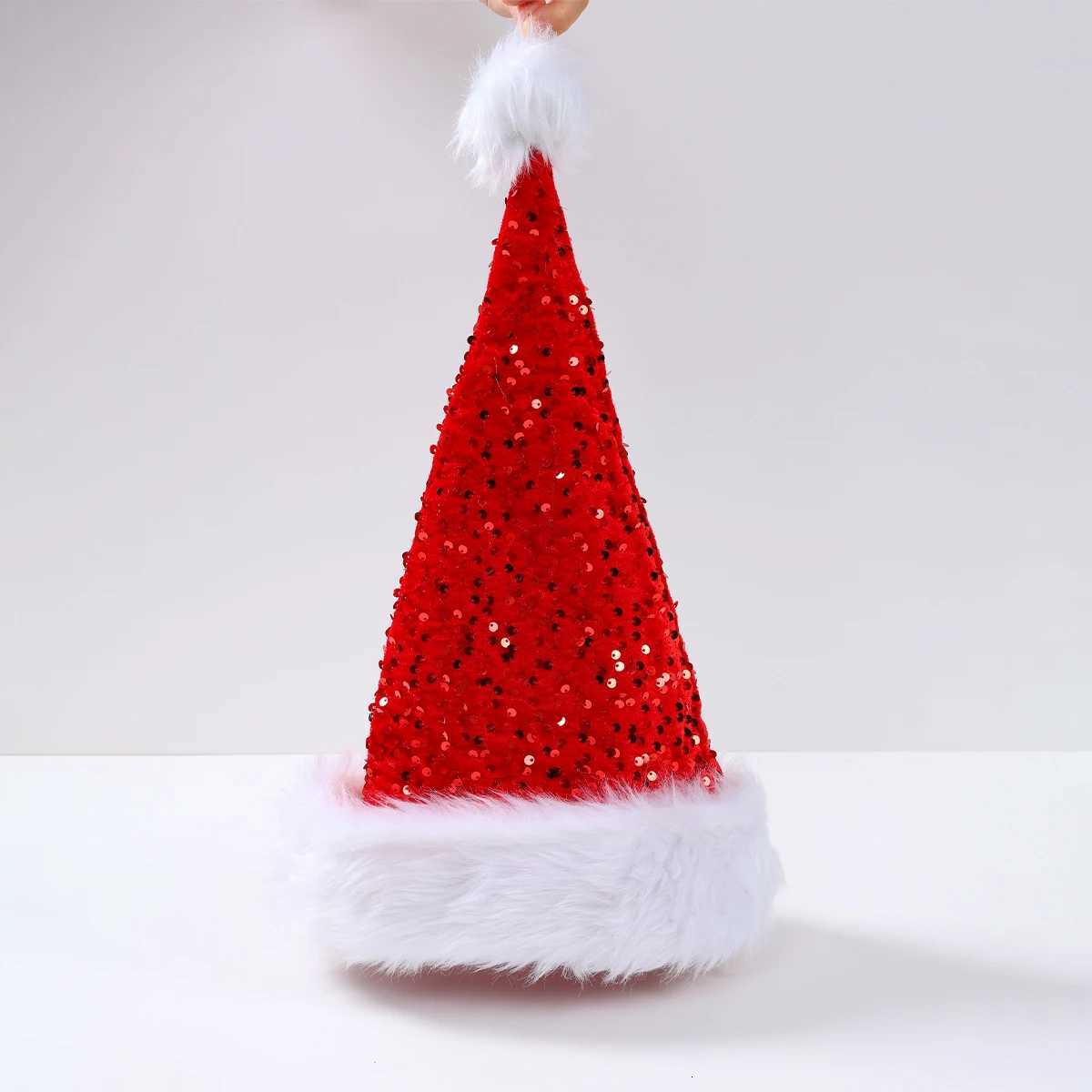 Christmas Sequin Santa Hat Merry Christmas Decoration for Home 2025 Cristmas Xmas Hat Ornament Navidad Natal Happy New Year GiftW251027