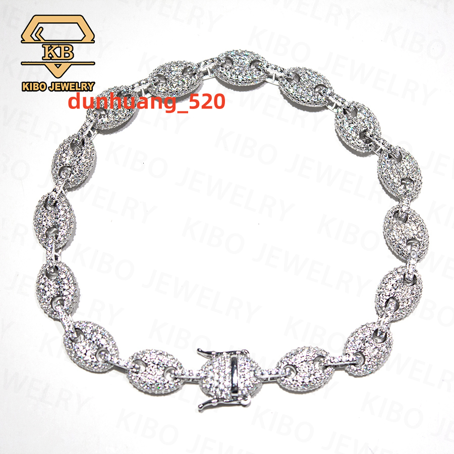 New Design Hip Hop Jewelry Iced Out Cuban Link Chain 8mm Pig Nose Chain Moissanite Cuban Chain Necklace