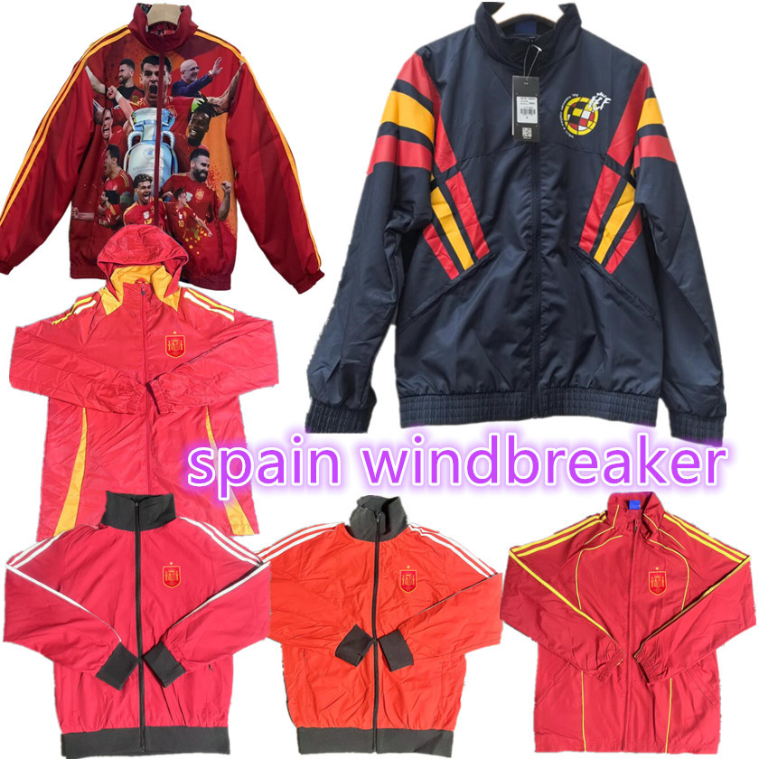 24 25 26 Spain adult windbreaker tracksuit JACKET soccer PEDRI FERRAN MORATA Espana Camiseta 2024 2025 hooded training suit men LONG ZIPPER hoodie survetement