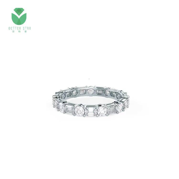 Luxury IGI Certified 18k White Gold AU750PT950 HPHT Lab Grown Diamond Wedding Ring Women China Customized Fine Jewelry Ring