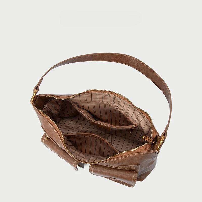 New Fashion Women PU Leather Underarm Versatile Double Pocket Tote High-End Large Capacity Single Shoulder Crossbody Bag 251027