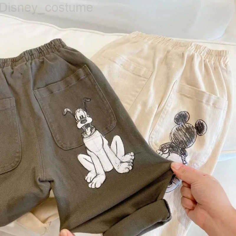 Disney Spring Autumn Baby Boys Straight Pants New Kids Cartoon Mickey Mouse Embroidery Denim Pants Children Casual Trousers K2924 H251027