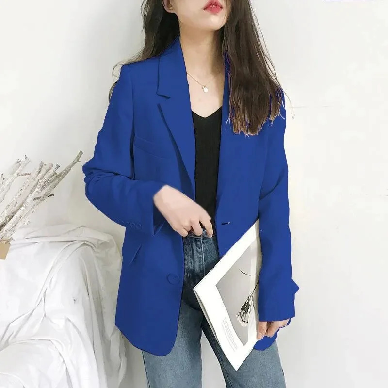 Womens Blazers Suit Coat Sports Notched Casual Blazer Korean Fashion Lady Office Work Femme Candy Color 251027