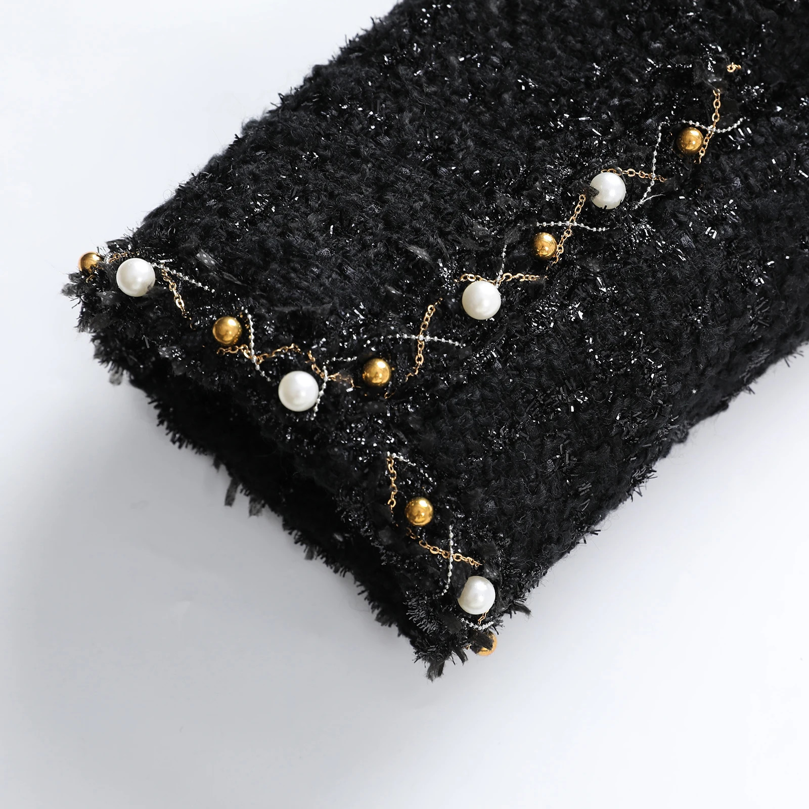 fashion round neck elegant light y celebrity highend heavy industry beading temperament n tweed jacket 251027