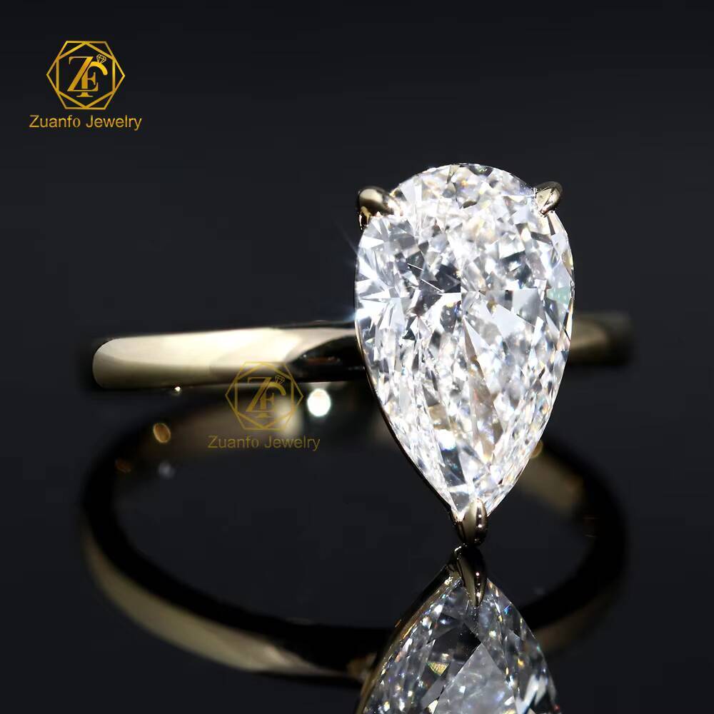 Best Price Luxury 14K 18K Solid Gold HPHT CVD 13CT Pear Cut Lab Grown Diamond Wedding Engagement Ring IGI Certificate