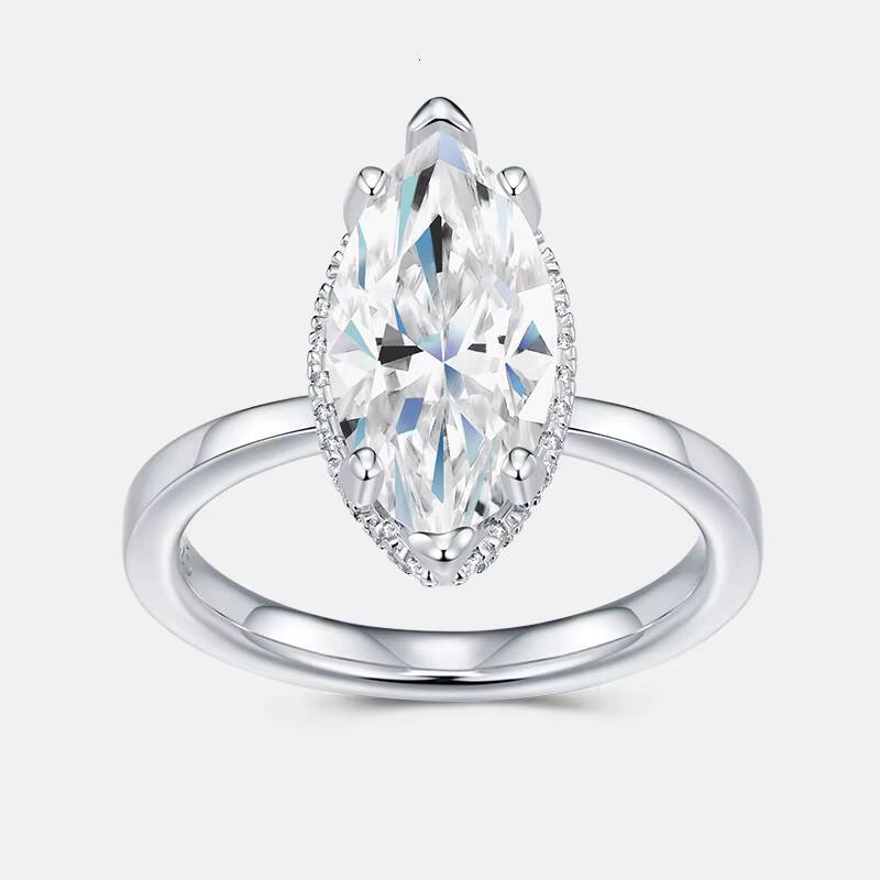 Romantic Pear Marquise Cut VVS1 Moissanite Rings 925 Silver Engagement Wedding Moissanite Fine Jewelry Ring
