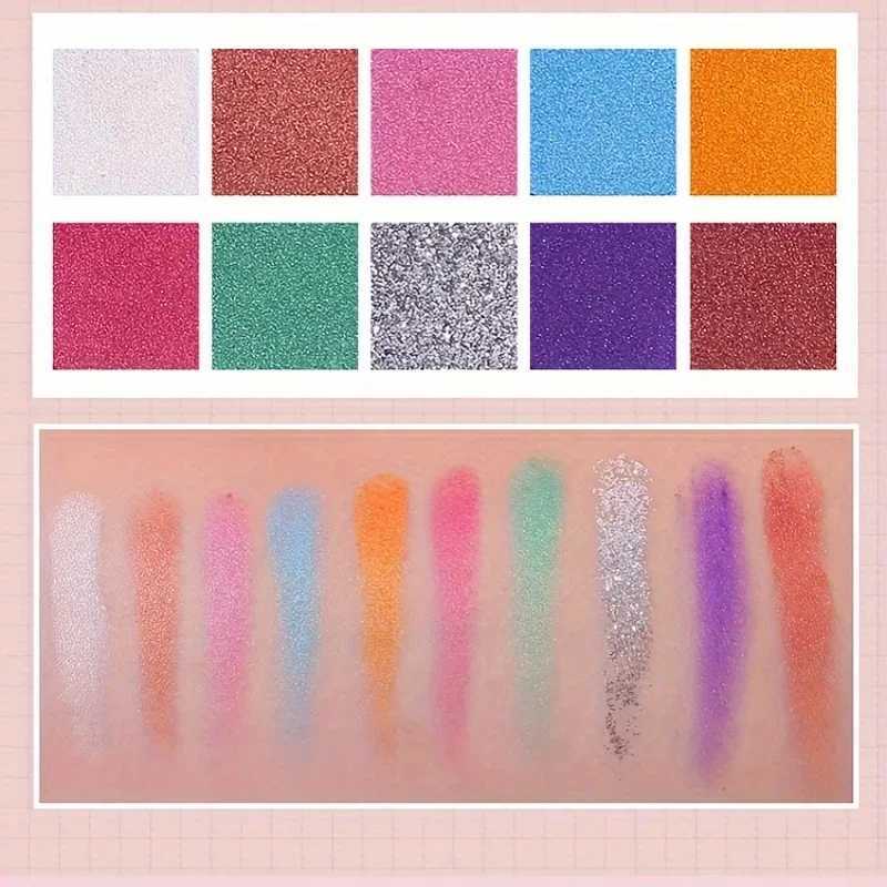 10Color Glitter Eyeshadow Palette Shimmer Metallic Sparkly Pigmented Long Lasting Stage Performance Makeup SetXJ251027