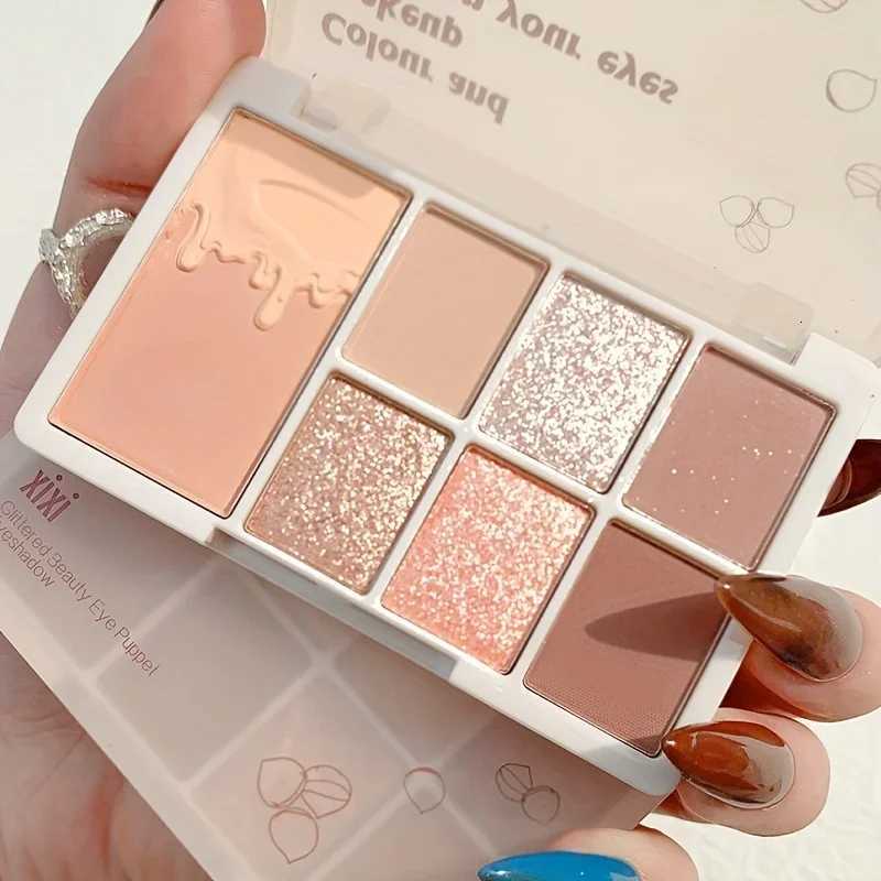 7 Color 2in1 Eyeshadow And Blush Palette Oat Milk Tea Nude Chestnut Matte Shimmer Waterproof LongLasting MakeupXJ251027