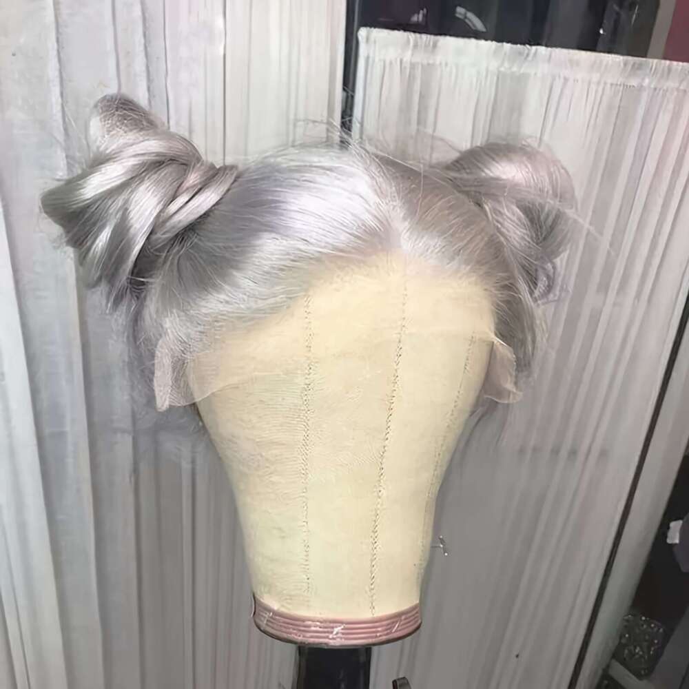 Sier WigSie r Long Straight 13*4 Lace Front - Women's Gray Synthetic Wig