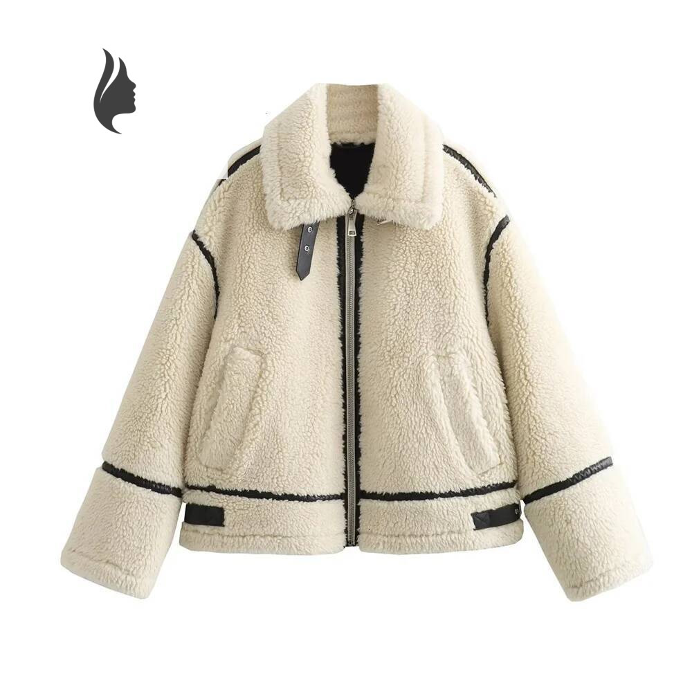 winter jacket women RARF Autumn New Women's European and American Style Artificial Effect Motorcycle Jacket Coat with Fur Integration