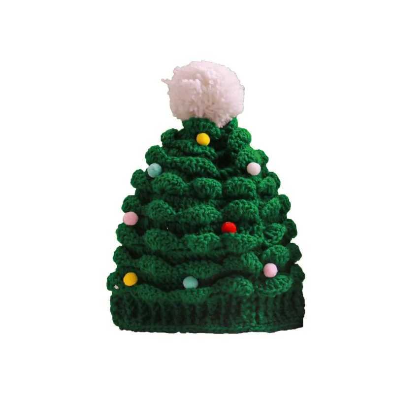 Christmas Knitted Hat Home Christmas Party Adults Kids Creative Pine Tree Shape Christmas Hat Comfy Warm Pullover Hat for GiftW251027