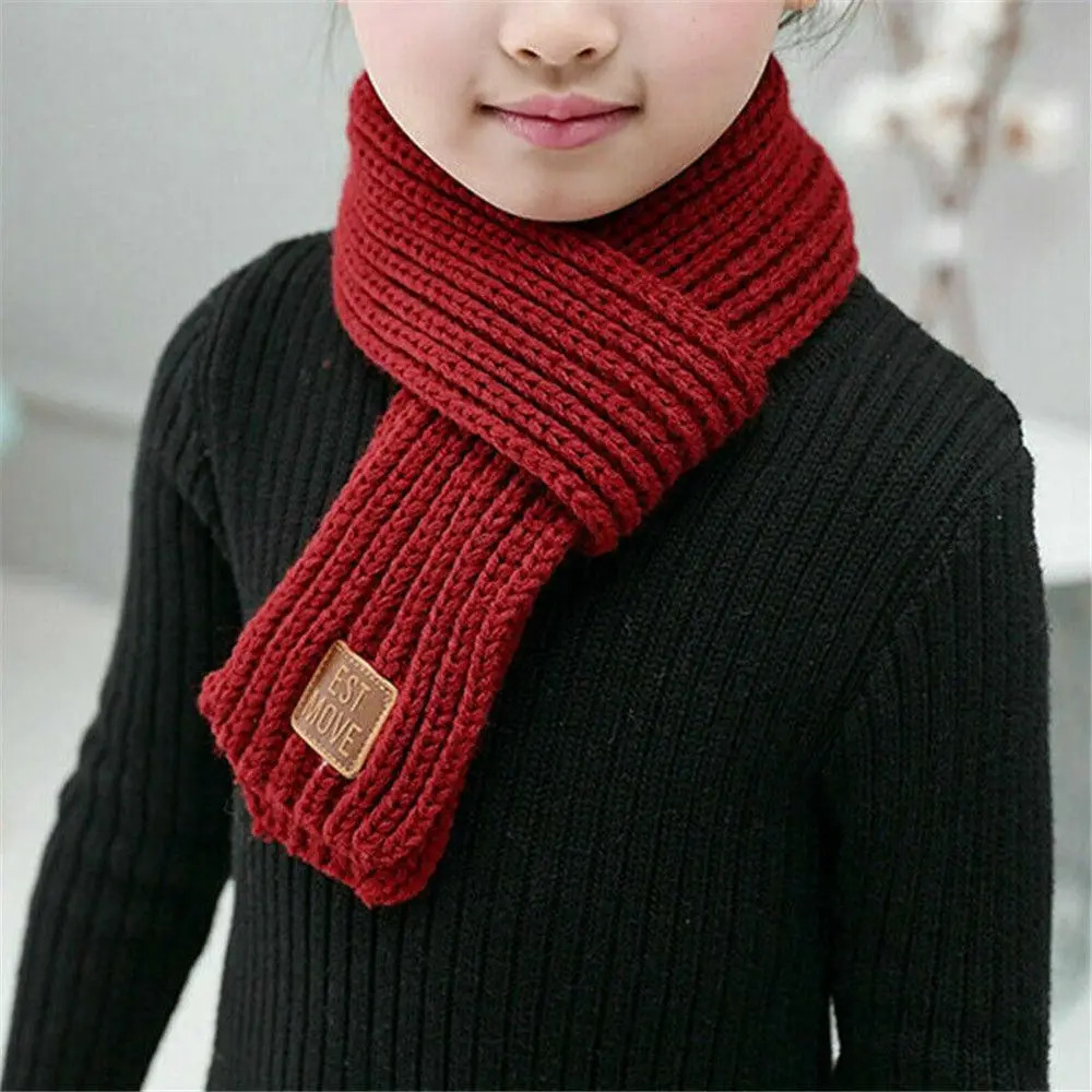 Fashion Warm Kids Scarf Soft Thick Neck Warmer Outdoor Winter Knitted Scarf Baby Boys Girls 251027