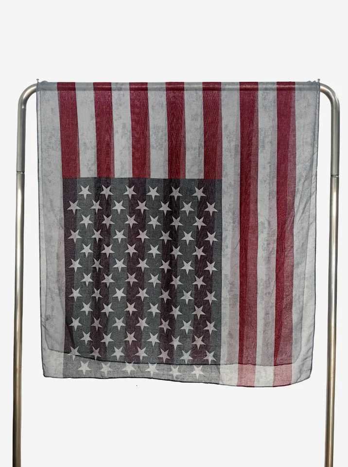 Popar Shawl Flag Oblong Scarfs Patriotic Stars Pattern scarf Muffr Voi Soft Wrap Geetric Stripes ScarfW251027