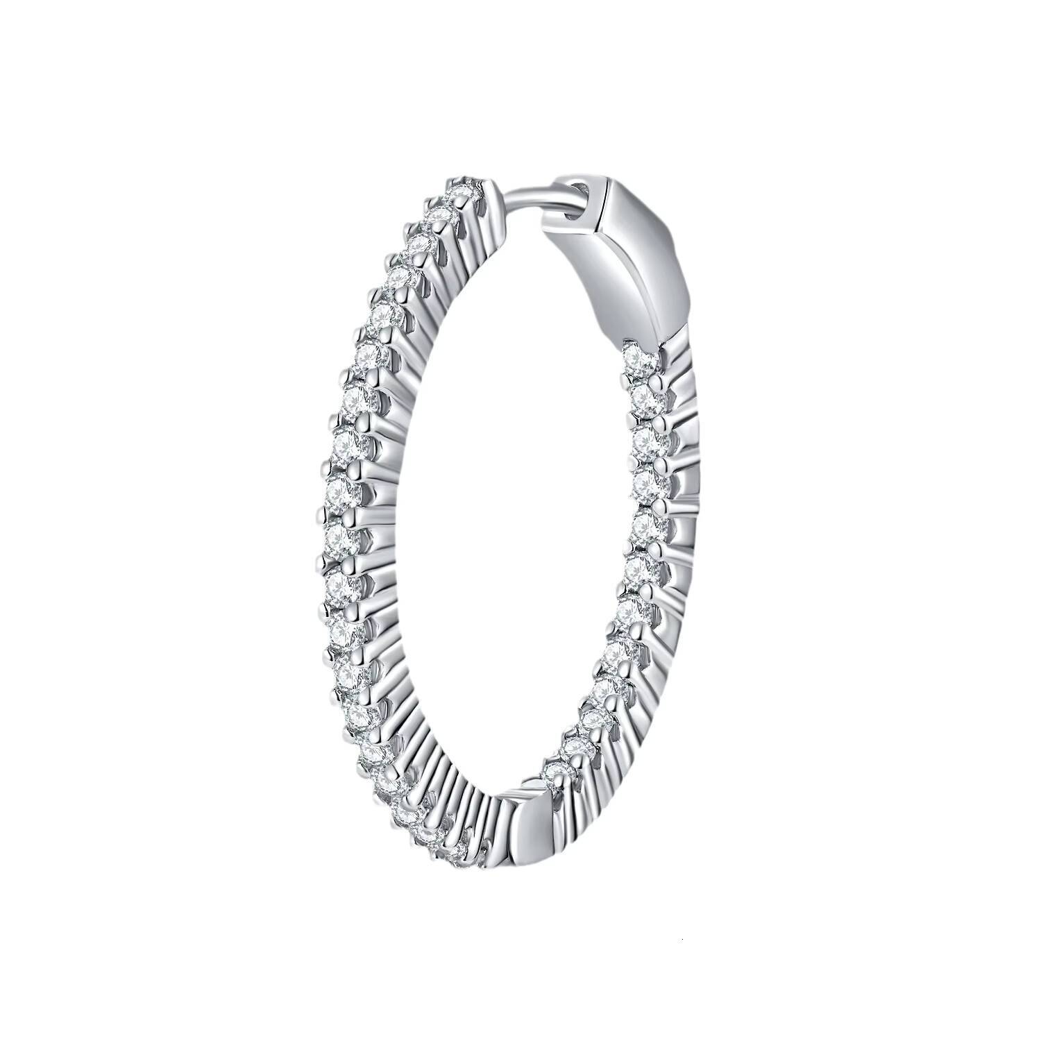 New Earrings Wholesale S925 Silver Large Size 15mm20mm25mm35mm Hoop Earrings for Women Highend Moissanite Earrings