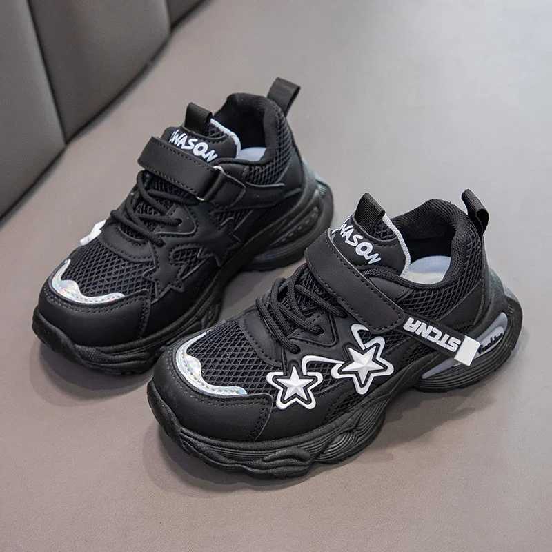 Students Running Shoes Thick Soft Sole Kids Sports Shoes Mesh Breathable 2024 New Fashion Boys Girls Sneakers with Stars Casual Z251027