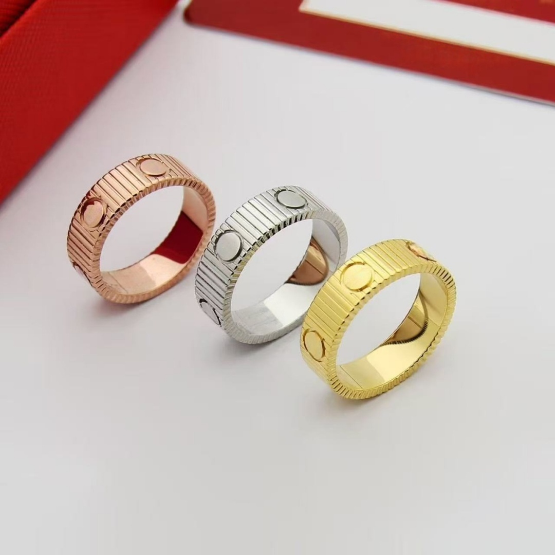 Luxury Jewelry Gold Ring Designer Ring for Women Men Charm Diamond Ring Stainless Steel Classic Permanent Wedding Engagement Gift Couples Ring Designer Woman
