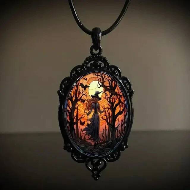 Gothic Pumpkin Mystery Wizard Vampire Bat Necklace Halloween Jewelry Accessorie Gift Witch Rope Chain Choker