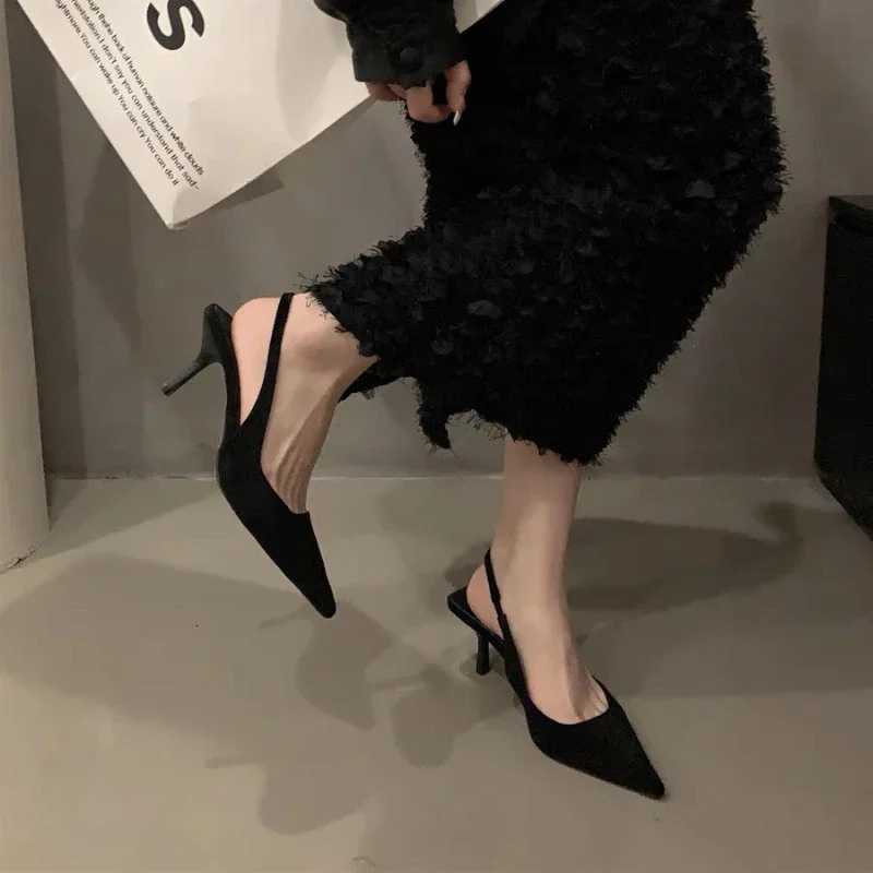 Shoes for Women 2024 Fi Slip Womens High Heels Summer Solid Office and Career Sexy Pointed Toe Heeled Sandals WomenXJ251027